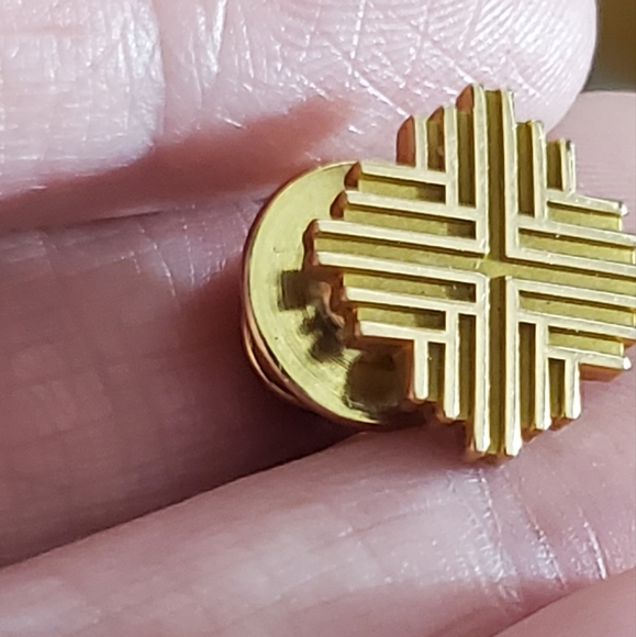 Vintage 10k gold 1/10 CtO Cto brand mens tie tac tack pin geometric gold-filled - Picture 2 of 5